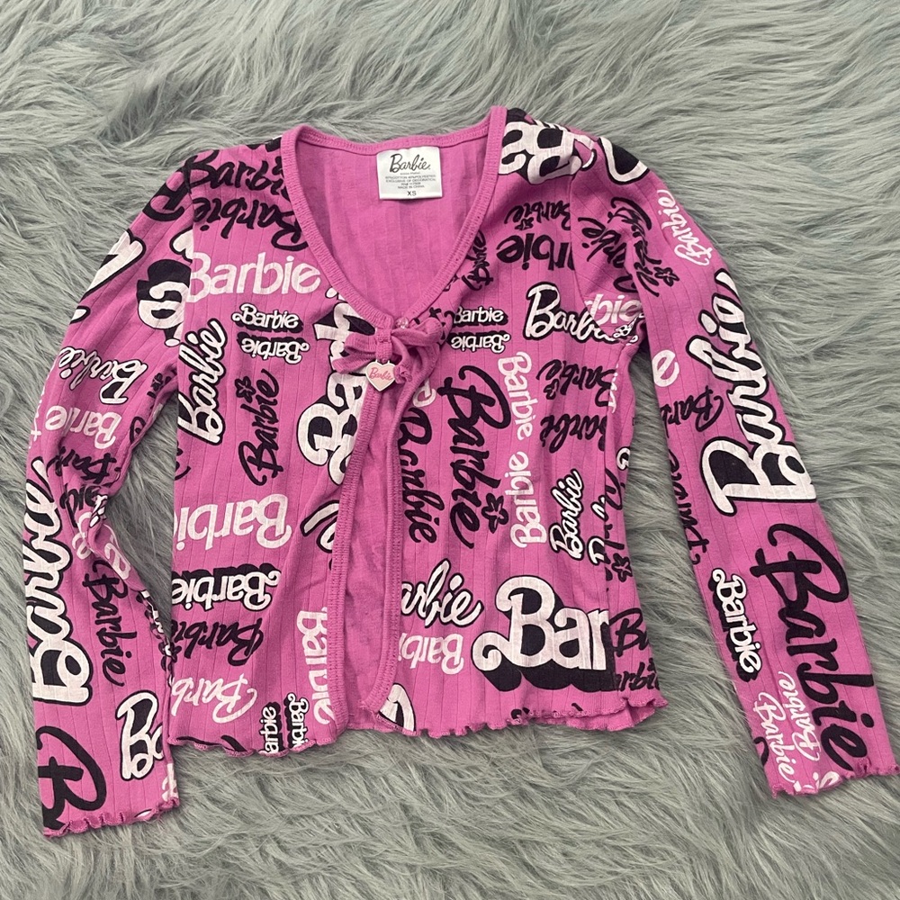 ☀️Barbie Vivid Pink Logo Cardigan